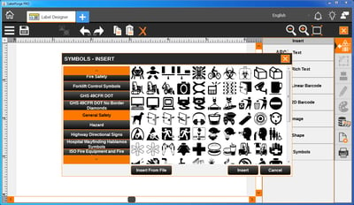 LFP-PC - Label Designer - Add Symbol